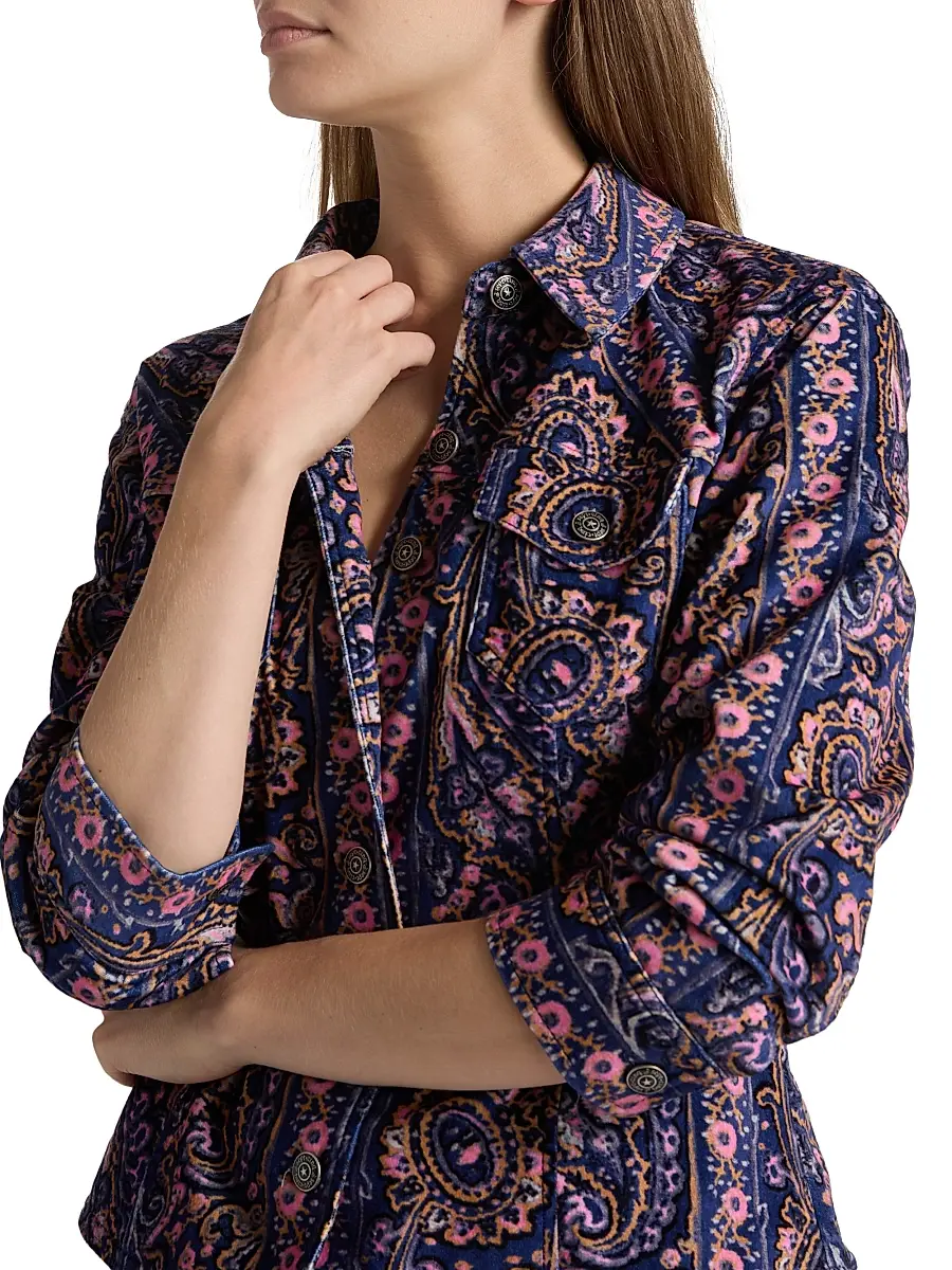 Cinq à Sept Women's Canyon Paisley Velveteen Jacket | Thumbnail 6 Cinq à Sept Women's Canyon Paisley Velveteen Jacket | Thumbnail 6