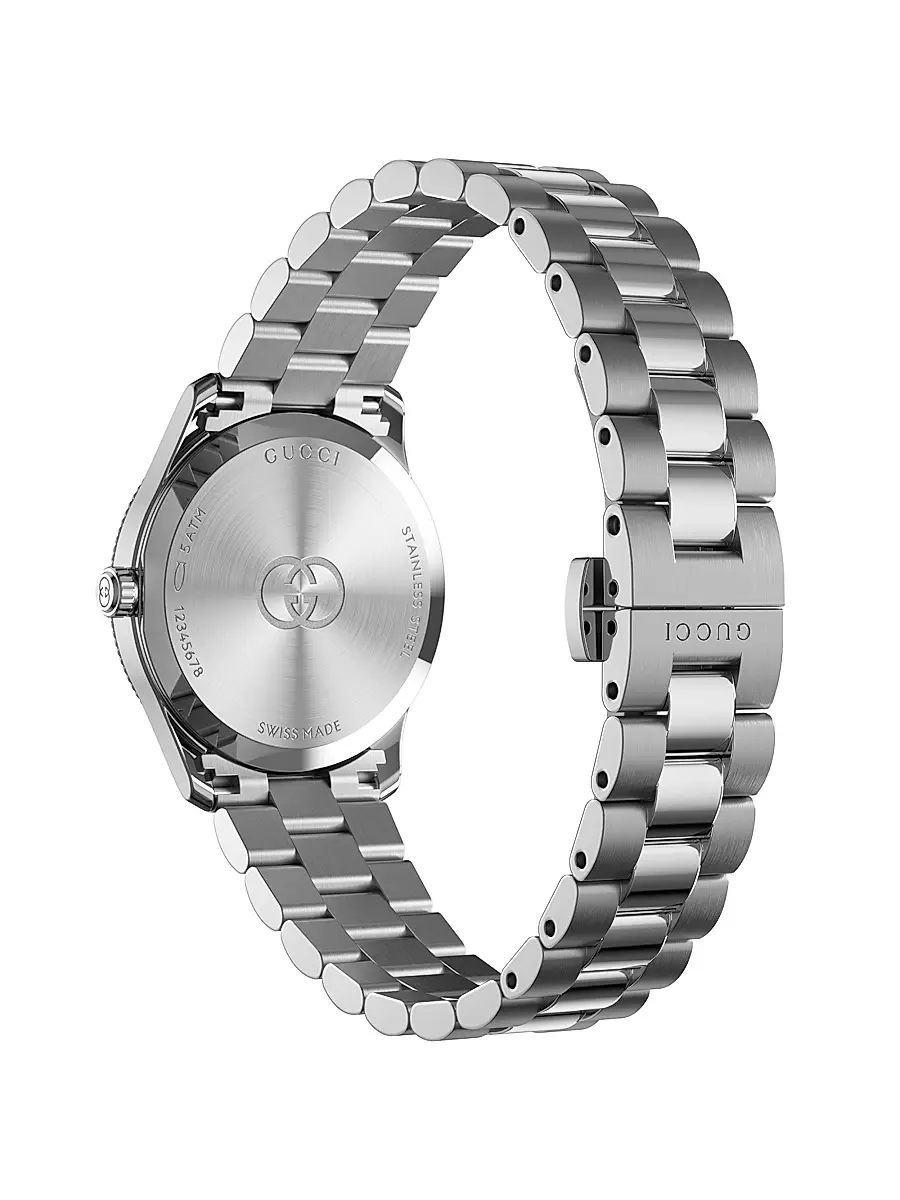 Gucci Women's G-Timeless Stainless Steel, Pink Mother-Of-Pearl & 0.12 TCW Diamond Bracelet Watch/29MM | Thumbnail 3 Gucci Women's G-Timeless Stainless Steel, Pink Mother-Of-Pearl & 0.12 TCW Diamond Bracelet Watch/29MM | Thumbnail 3