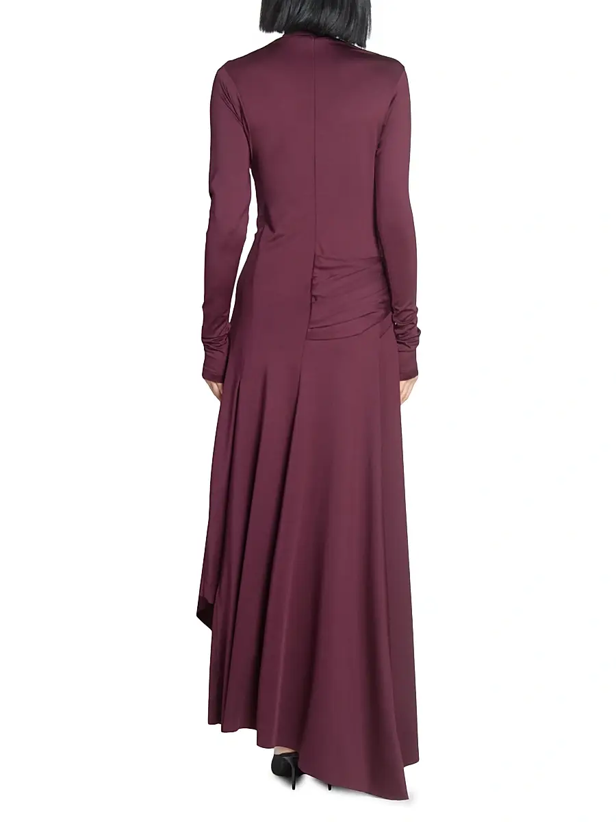 Victoria Beckham Women's Twisted Stretch-Jersey Maxi Dress - Merlot | Thumbnail 5