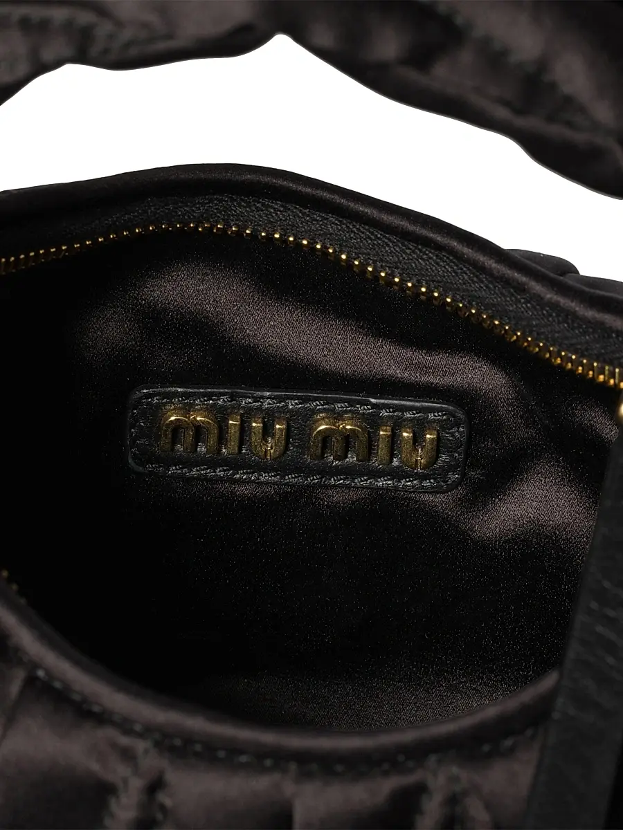 Miu Miu Women's Wander Matelassé Silk Mini Top Handle Bag - Black | Thumbnail 5