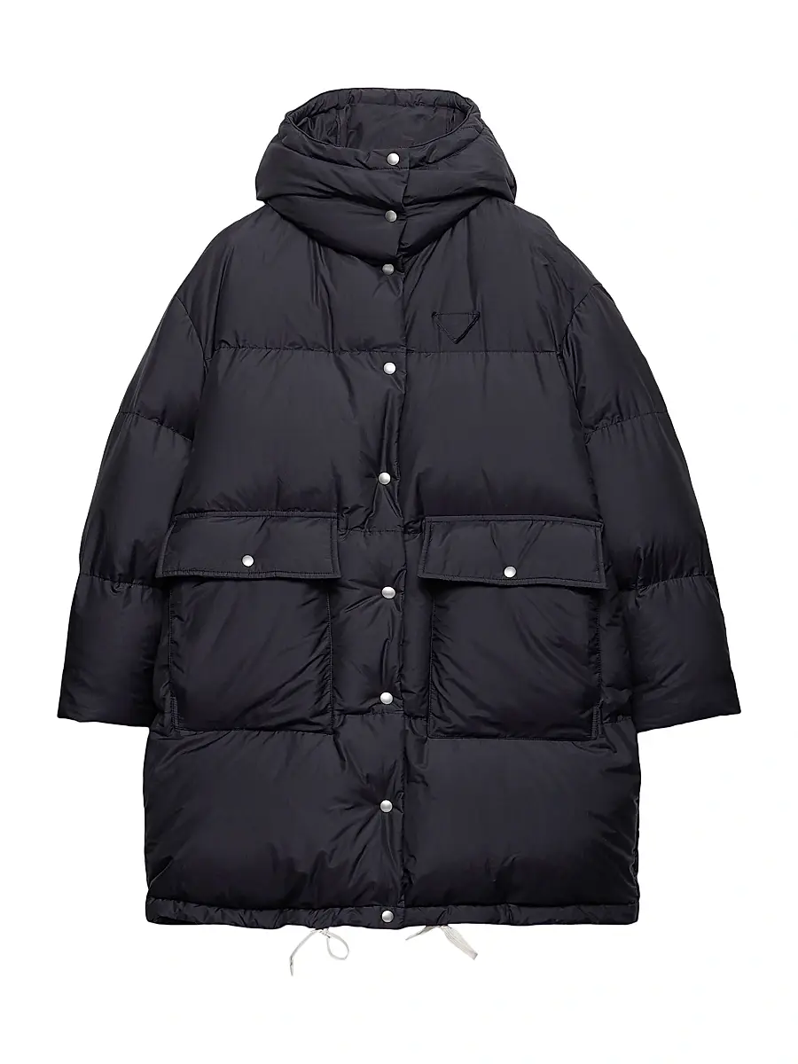 Prada Women's Soft Canvas Down Parka - Blue | Image 1 Prada Women's Soft Canvas Down Parka - Blue | Image 1