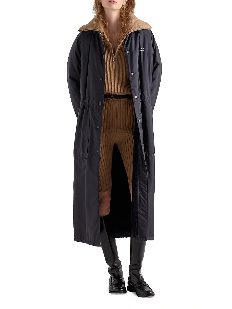 Prada Women's Ribbed Knit Cashmere Sweater - Brown | Thumbnail 2