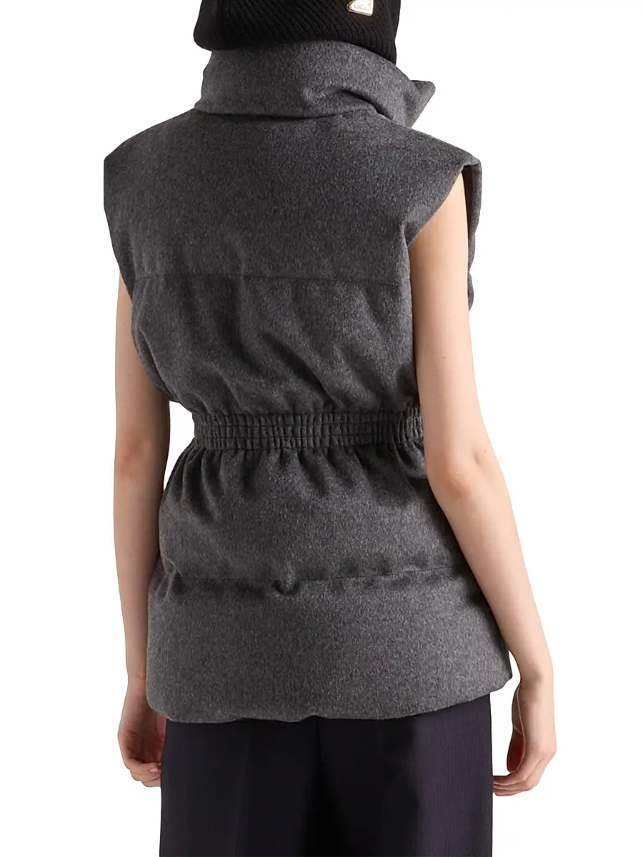 Prada Women's Loden Down Vest - Grey | Thumbnail 4 Prada Women's Loden Down Vest - Grey | Thumbnail 4