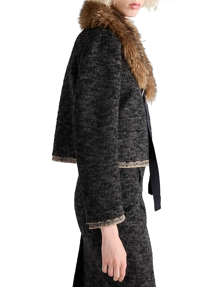 Prada Women's Single-Breasted Double Tweed Jacket | Thumbnail 3