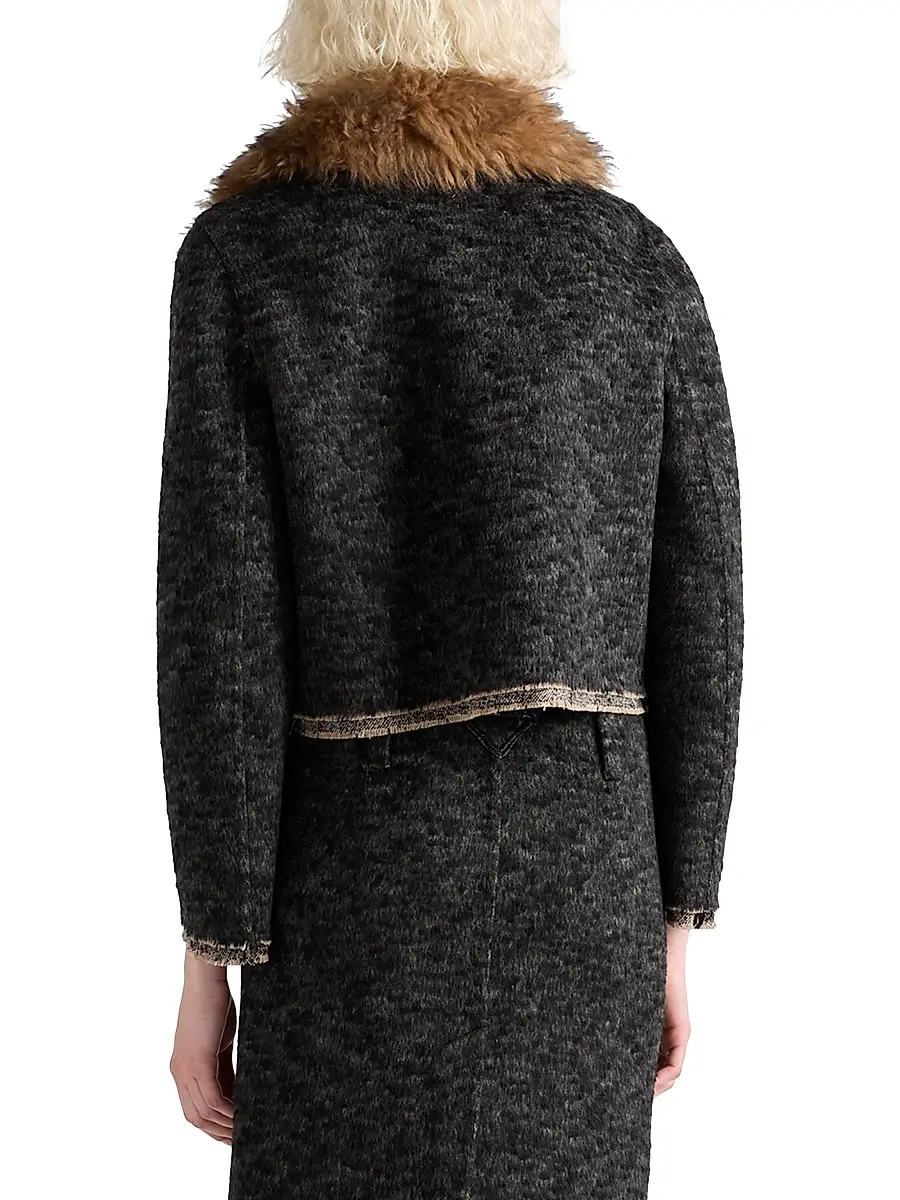 Prada Women's Single-Breasted Double Tweed Jacket | Thumbnail 4