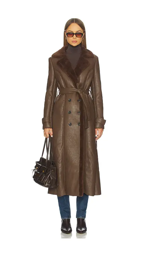 Bardot Faux Leather Trench Coat | Thumbnail 2
