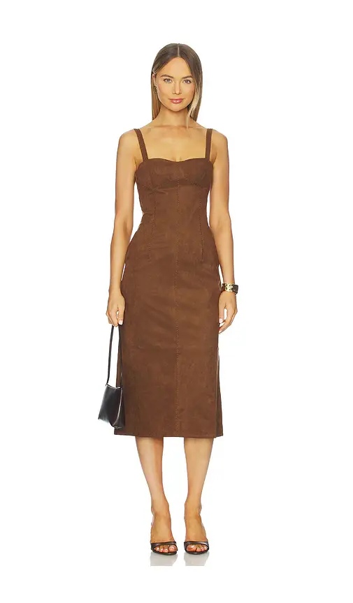 Karina Grimaldi Olivia Suede Midi Dress | Image 1 Karina Grimaldi Olivia Suede Midi Dress | Image 1