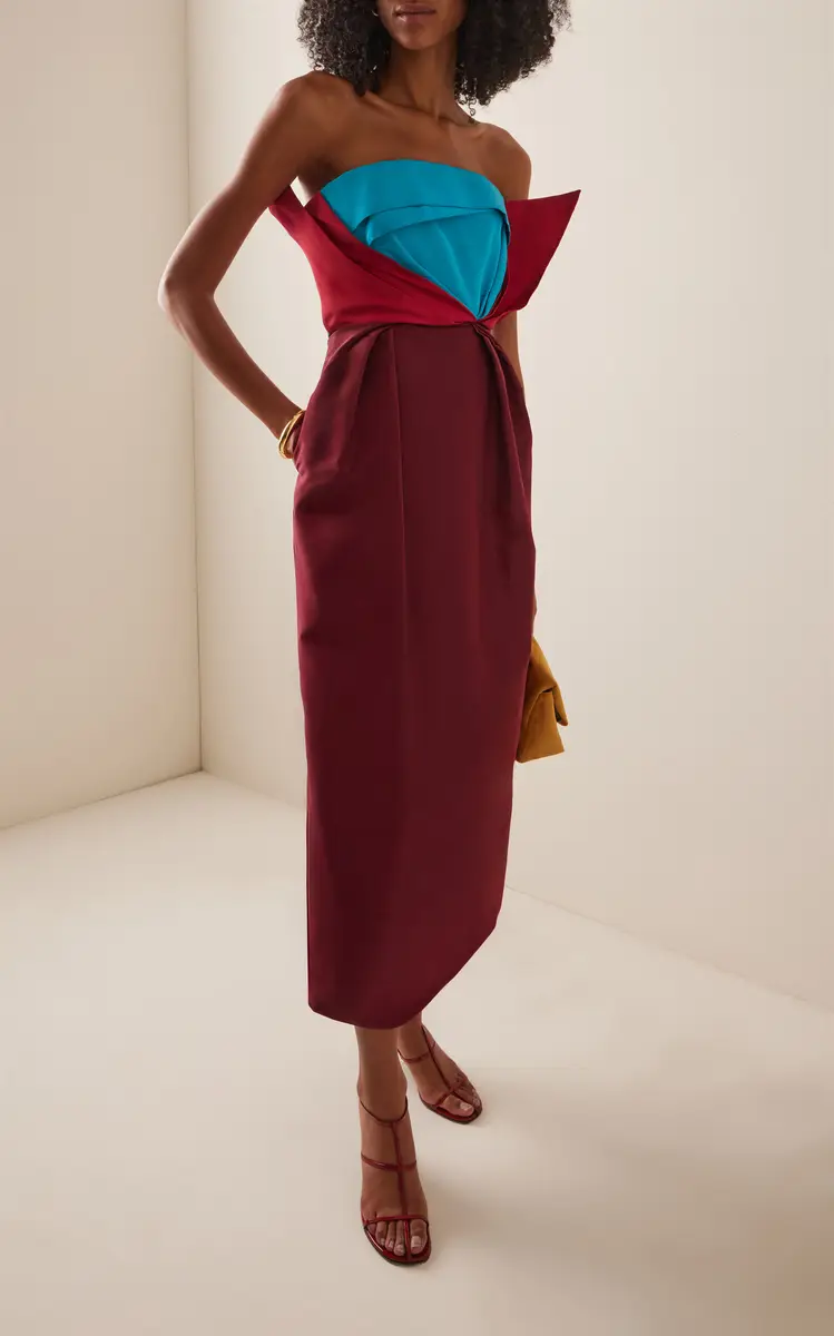 Christopher John Rogers Colorblocked Silk Tulip Gown | Thumbnail 2 Christopher John Rogers Colorblocked Silk Tulip Gown | Thumbnail 2