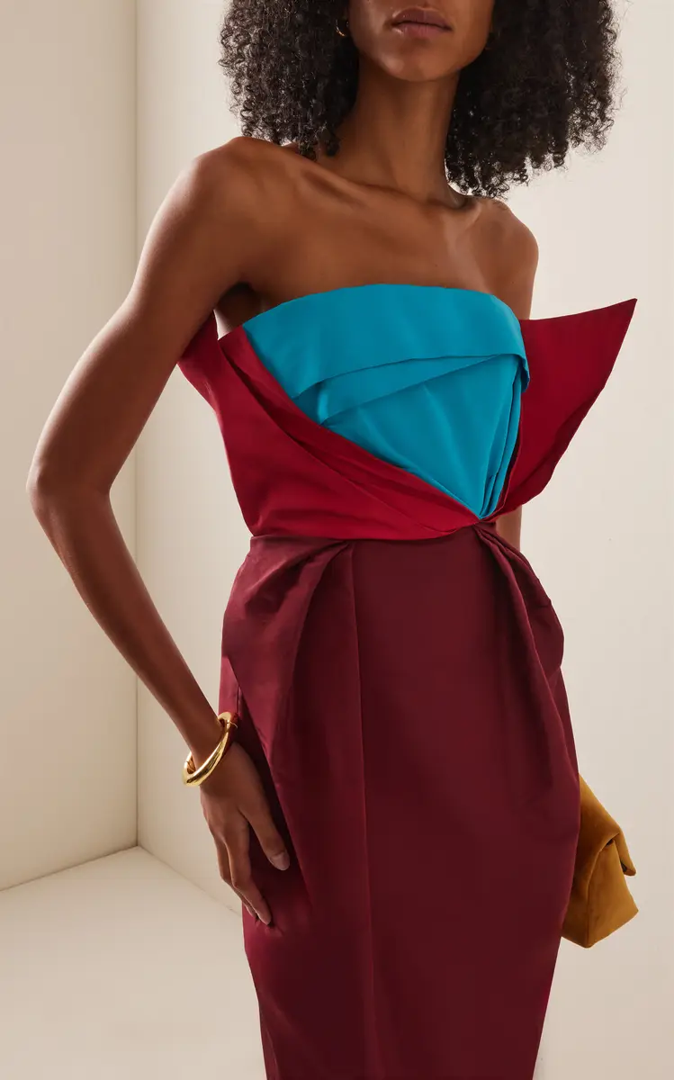 Christopher John Rogers Colorblocked Silk Tulip Gown | Thumbnail 3 Christopher John Rogers Colorblocked Silk Tulip Gown | Thumbnail 3
