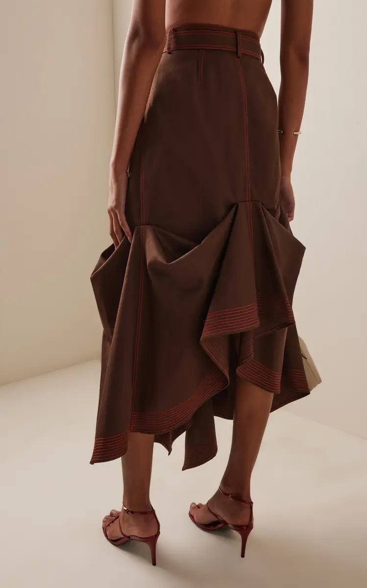 Christopher John Rogers Gathered Crepe Maxi Skirt | Thumbnail 5 Christopher John Rogers Gathered Crepe Maxi Skirt | Thumbnail 5