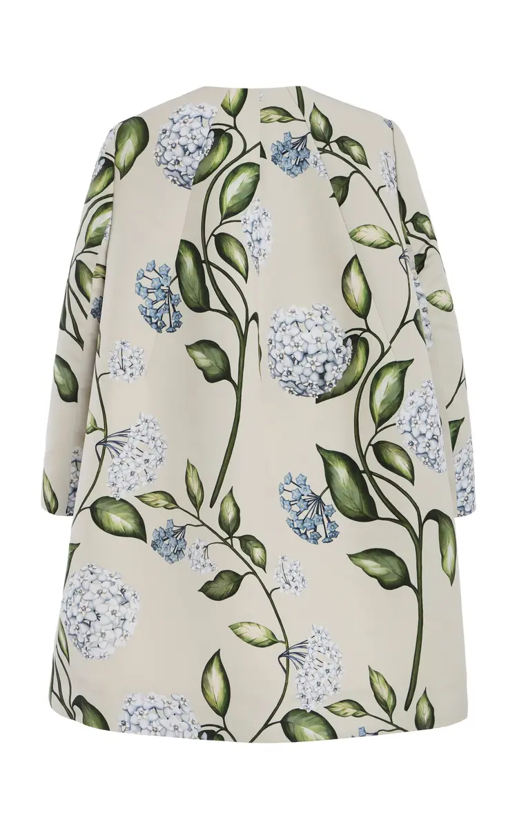 Oscar de la Renta Porcelain Flowers Short Faille Coat | Thumbnail 10 Oscar de la Renta Porcelain Flowers Short Faille Coat | Thumbnail 10