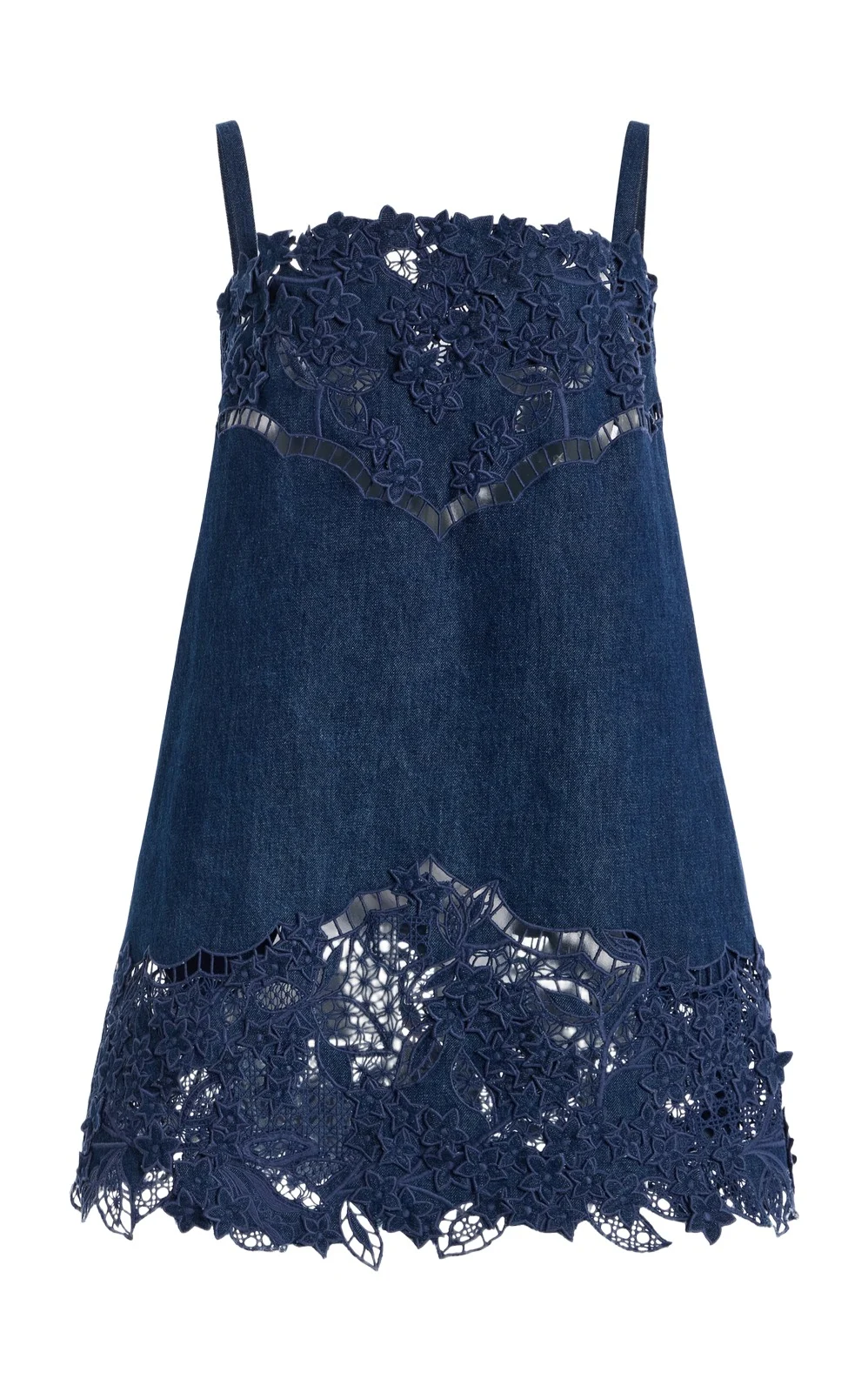 Embroidered Denim Mini Dress Embroidered Denim Mini Dress