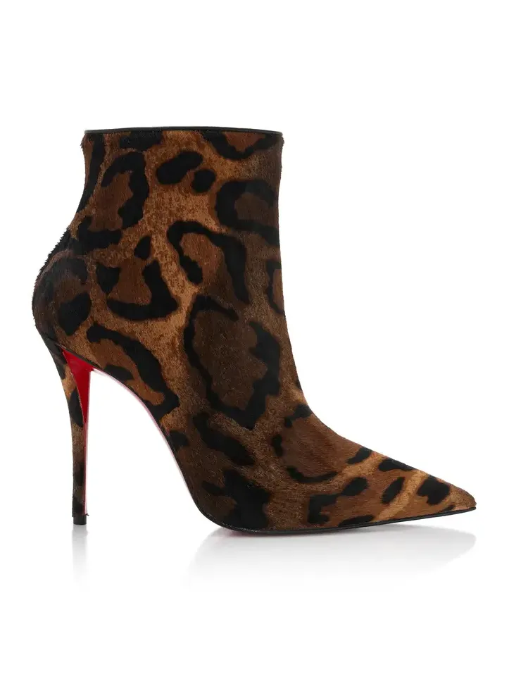 Miss Z 100mm Leopard Pony Hair Ankle Boots