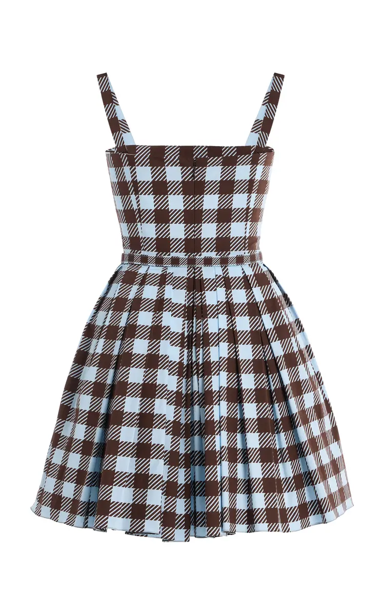 Oscar de la Renta Gingham Sleeveless Cotton-Poplin Mini Dress | Thumbnail 6