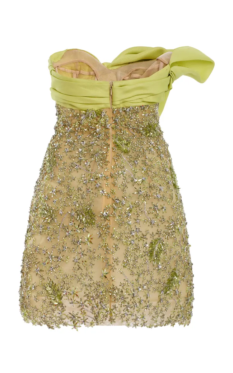 Oscar de la Renta Bow-Detailed Silk Cocktail Mini Dress | Thumbnail 6