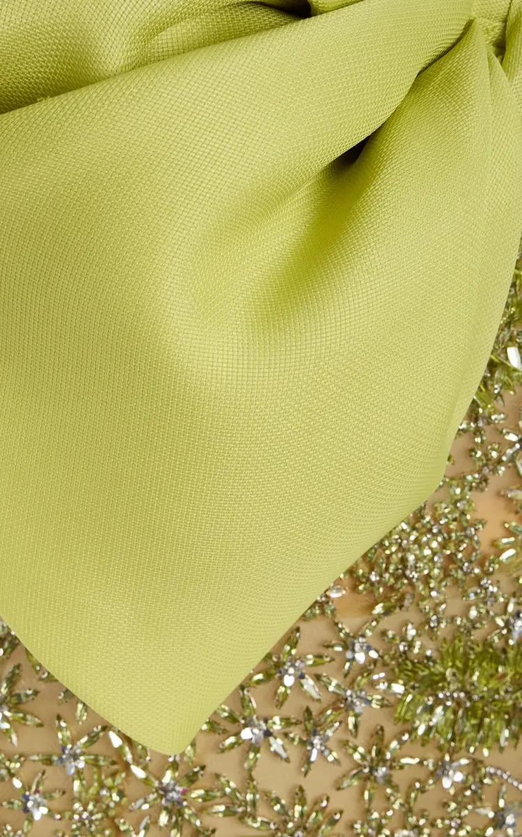 Oscar de la Renta Bow-Detailed Silk Cocktail Mini Dress | Thumbnail 7
