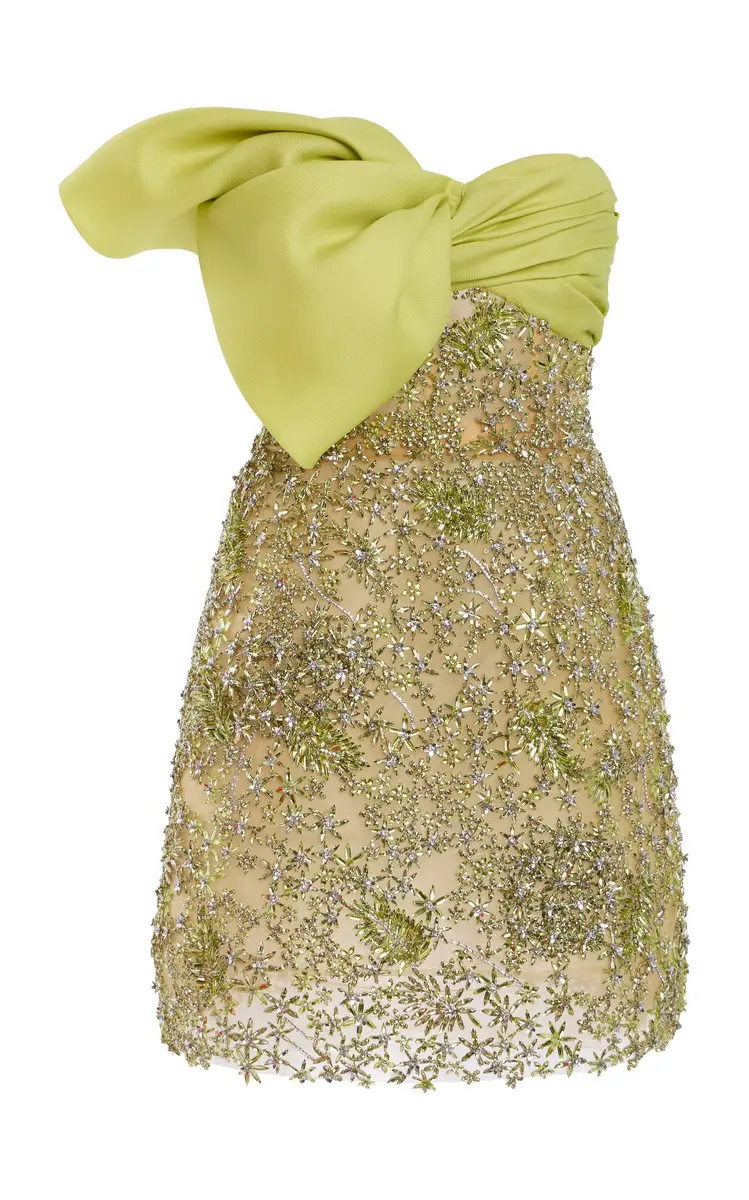 Oscar de la Renta Bow-Detailed Silk Cocktail Mini Dress | Thumbnail 8