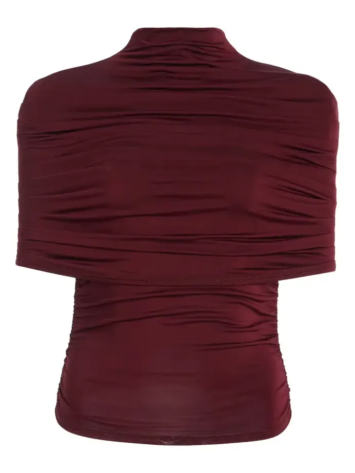Ruched Jersey Mock-Neck Top Ruched Jersey Mock-Neck Top