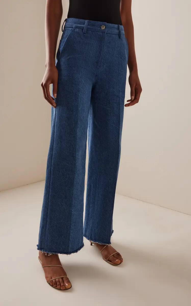 Michael Kors Collection Cropped Wide-Leg Frayed Jeans | Thumbnail 3 Michael Kors Collection Cropped Wide-Leg Frayed Jeans | Thumbnail 3