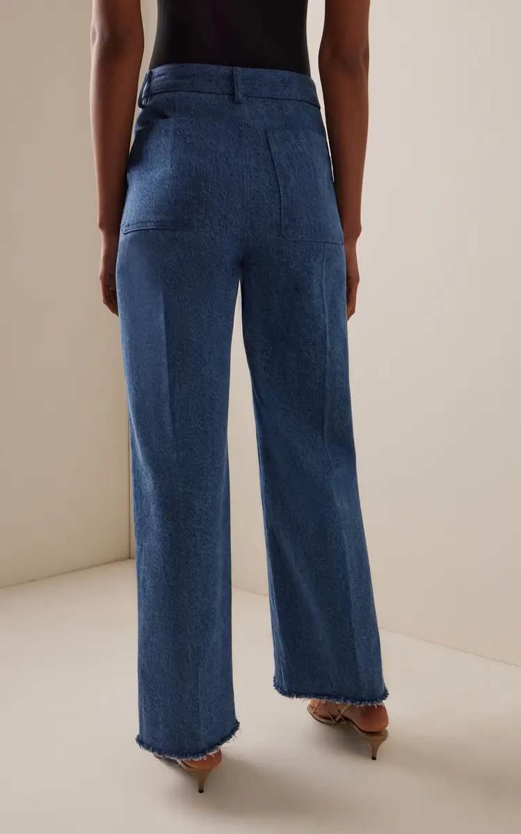 Michael Kors Collection Cropped Wide-Leg Frayed Jeans | Thumbnail 4 Michael Kors Collection Cropped Wide-Leg Frayed Jeans | Thumbnail 4