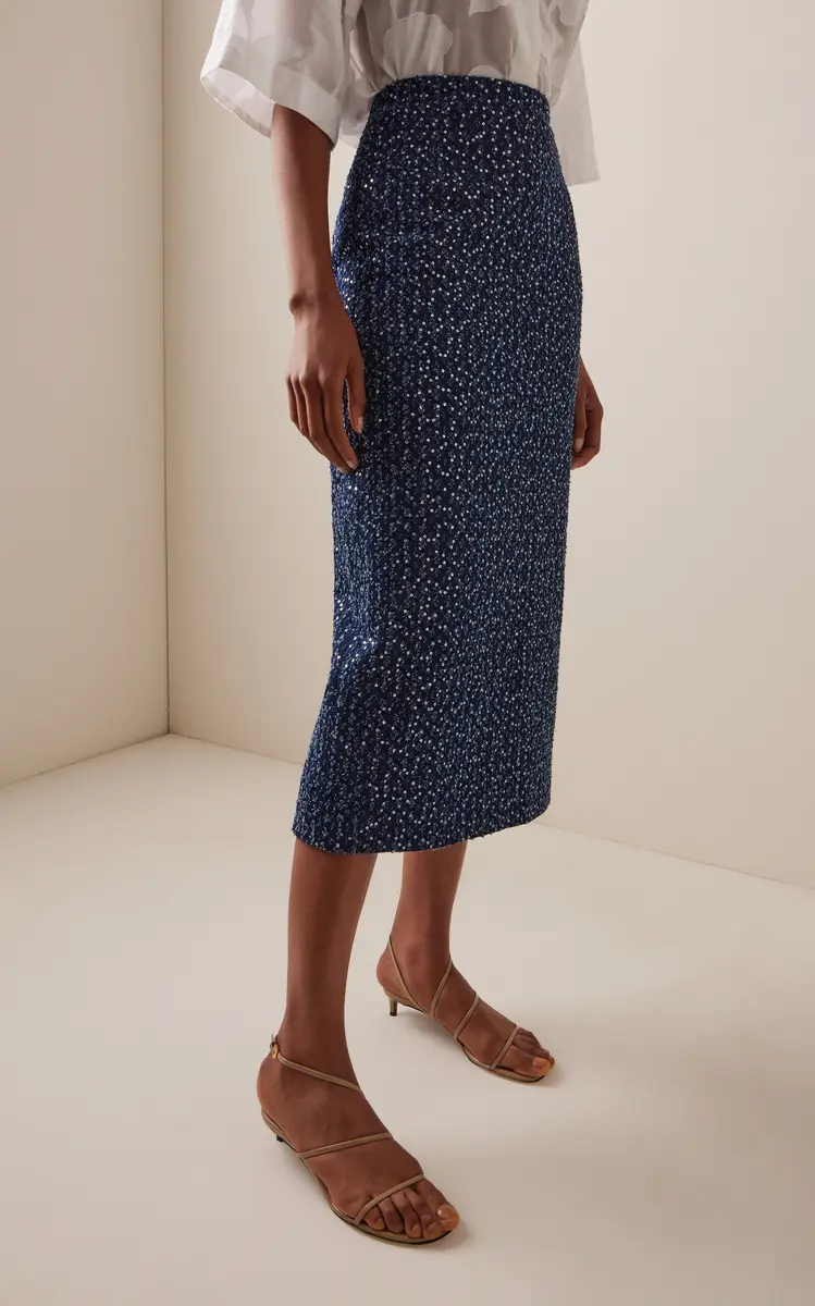 Michael Kors Collection Sequined Denim Midi Pencil Skirt | Thumbnail 3 Michael Kors Collection Sequined Denim Midi Pencil Skirt | Thumbnail 3