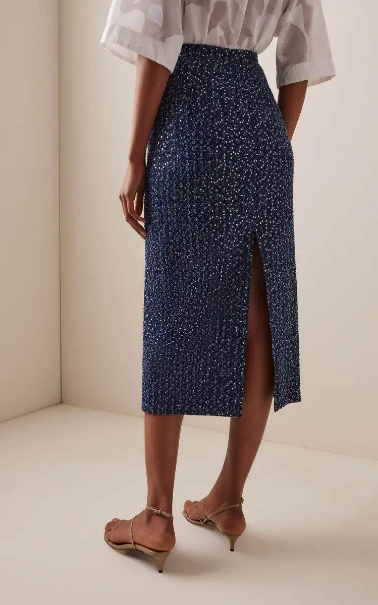 Michael Kors Collection Sequined Denim Midi Pencil Skirt | Thumbnail 4 Michael Kors Collection Sequined Denim Midi Pencil Skirt | Thumbnail 4