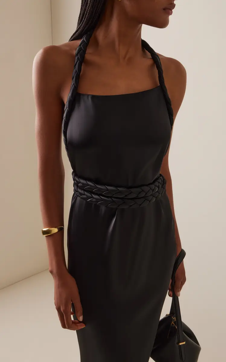 Bevza Kosa Rope-Detailed Satin Maxi Halter Dress | Thumbnail 3 Bevza Kosa Rope-Detailed Satin Maxi Halter Dress | Thumbnail 3