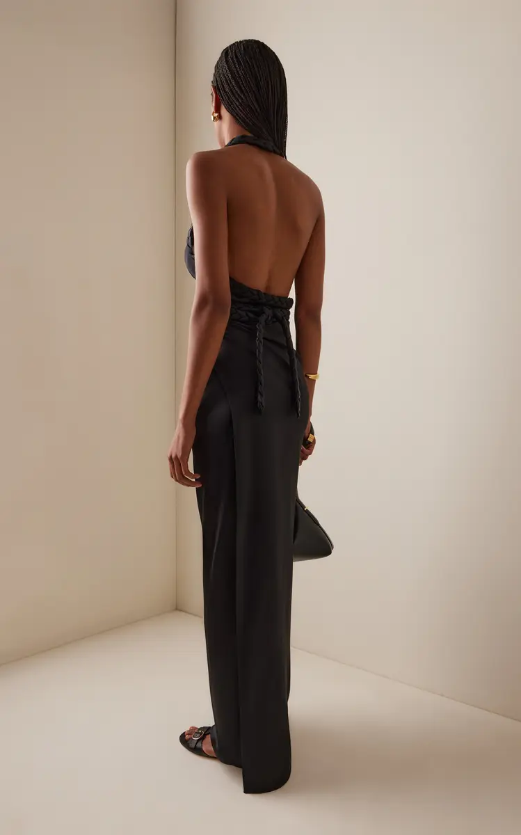 Bevza Kosa Rope-Detailed Satin Maxi Halter Dress | Thumbnail 5 Bevza Kosa Rope-Detailed Satin Maxi Halter Dress | Thumbnail 5