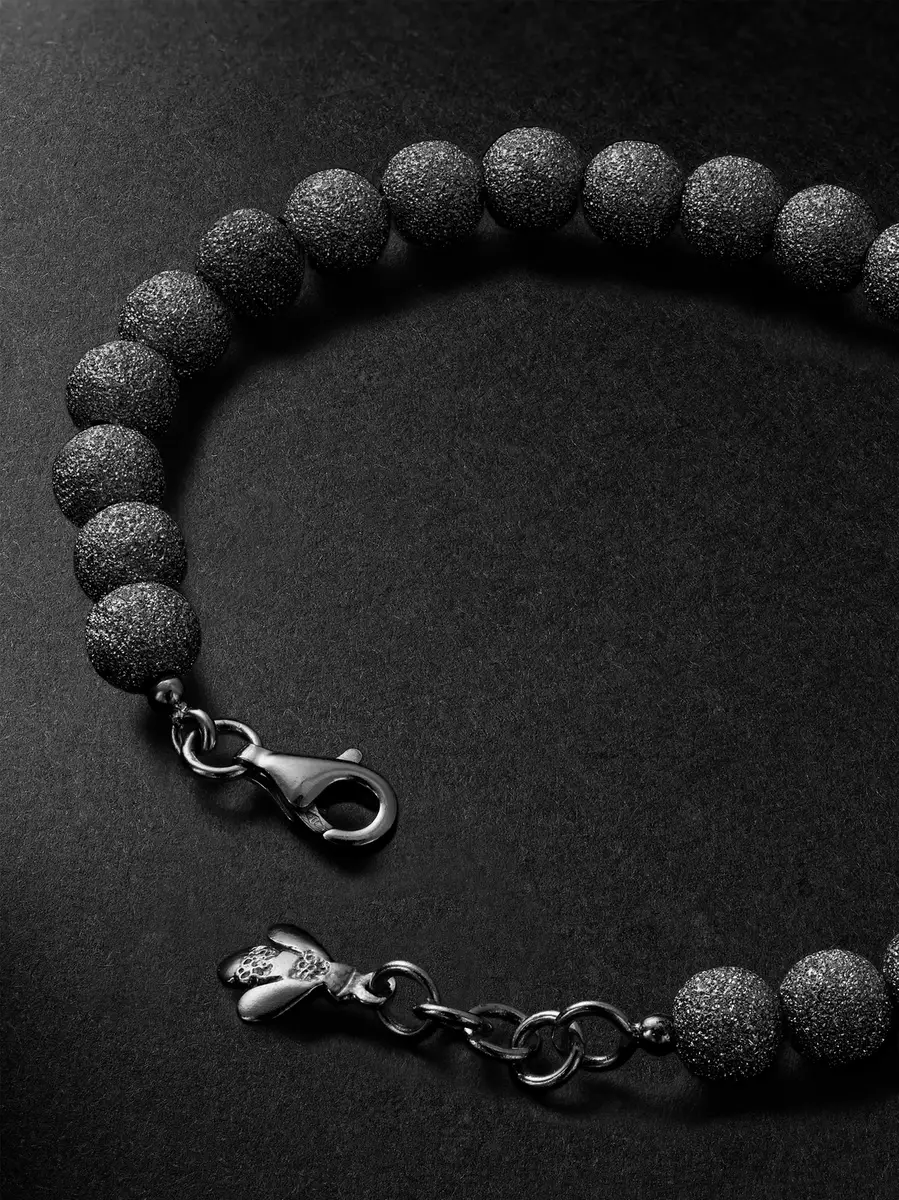 Carolina Bucci Florentine Finish 18-Karat Blackened Gold Beaded Bracelet - Men | Thumbnail 3