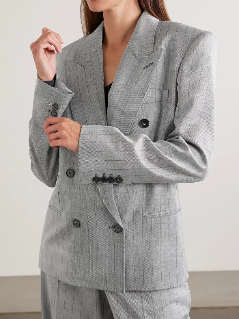 Stella McCartney Double-breasted Pinstriped Wool-blend Twill Blazer | Thumbnail 3 Stella McCartney Double-breasted Pinstriped Wool-blend Twill Blazer | Thumbnail 3