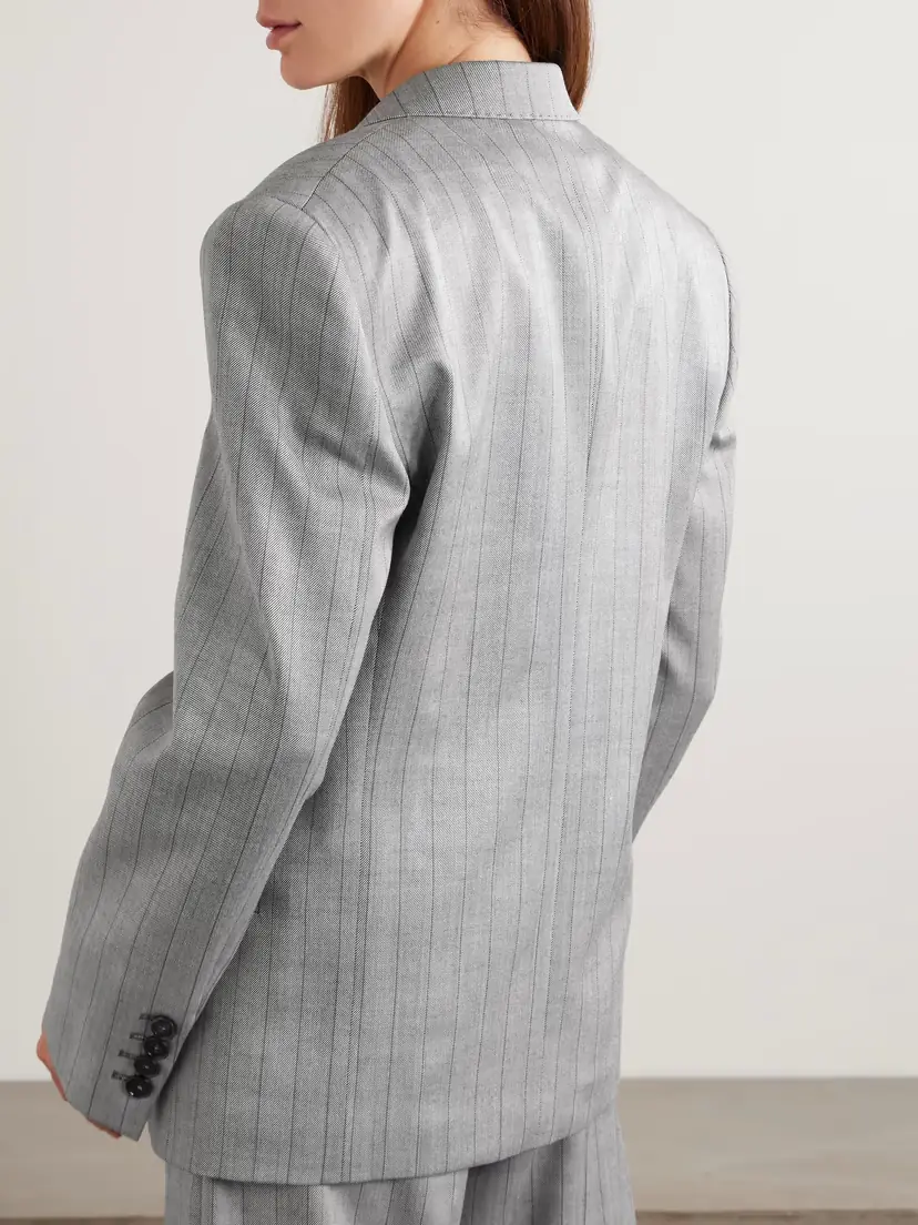 Stella McCartney Double-breasted Pinstriped Wool-blend Twill Blazer | Thumbnail 4 Stella McCartney Double-breasted Pinstriped Wool-blend Twill Blazer | Thumbnail 4