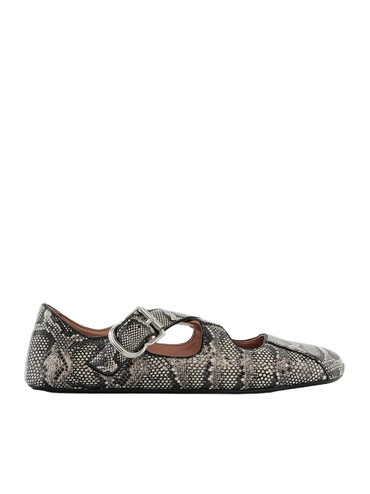 Criss Cross Leather-trimmed Snakeskin Ballet Flats Criss Cross Leather-trimmed Snakeskin Ballet Flats