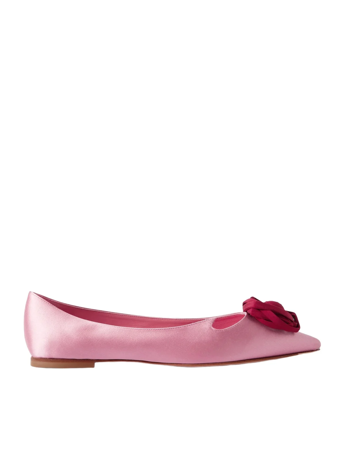 Rose Vivier Embellished Cutout Satin Ballet Flats