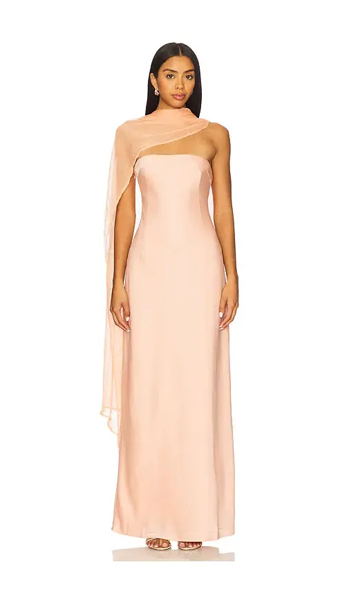 Yellow The Label Vitoria Cape Dress | Image 1 Yellow The Label Vitoria Cape Dress | Image 1