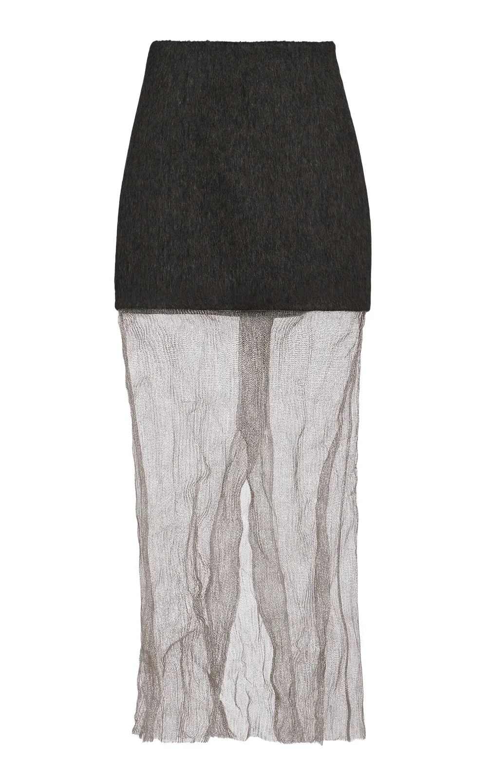 Net-Trimmed Woven Mini Skirt Net-Trimmed Woven Mini Skirt