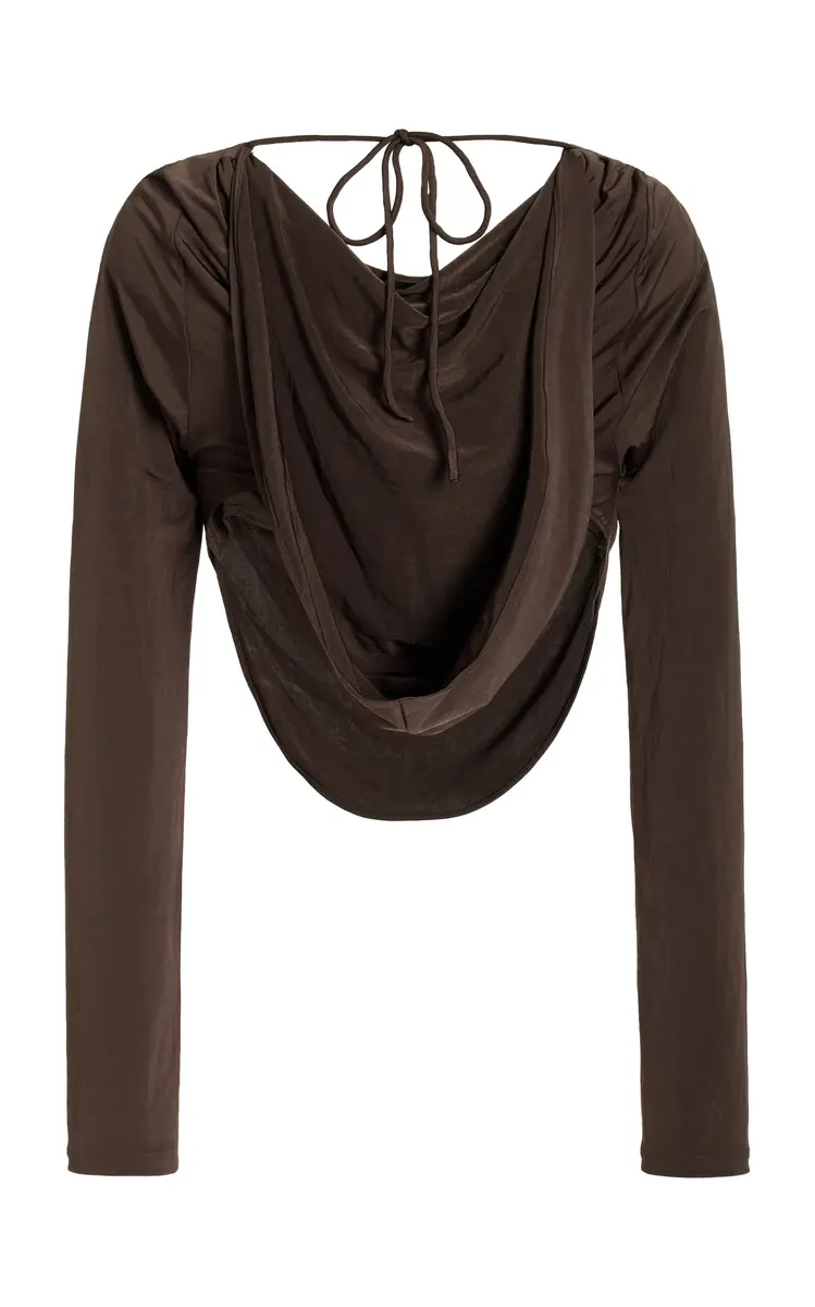 Mirror Palais The Hooded Cowl Top - Brown | Thumbnail 11