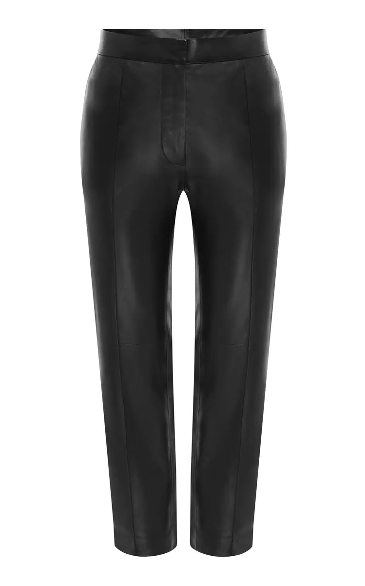 Alex Perry Cropped Leather Straight-Leg Pants | Thumbnail 4