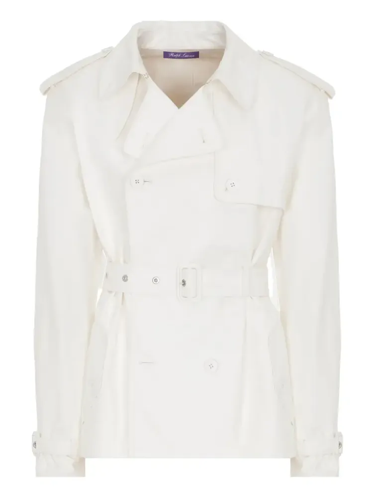 Ralph Lauren Maiven Short Leather Trench Coat