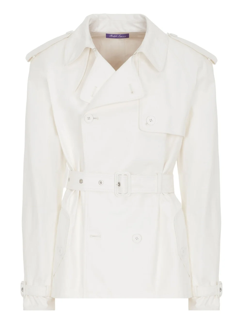Ralph Lauren Maiven Short Leather Trench Coat