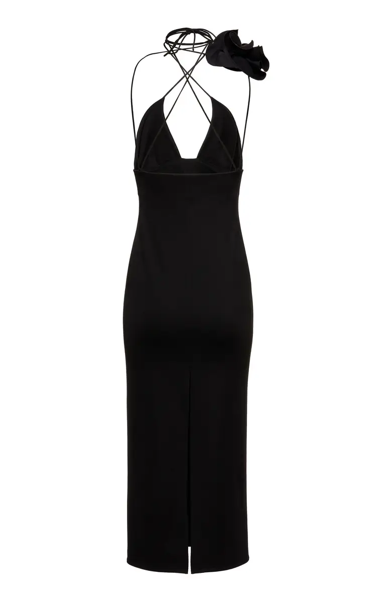 Magda Butrym Floral-Appliquéd Woven Midi Dress | Thumbnail 5