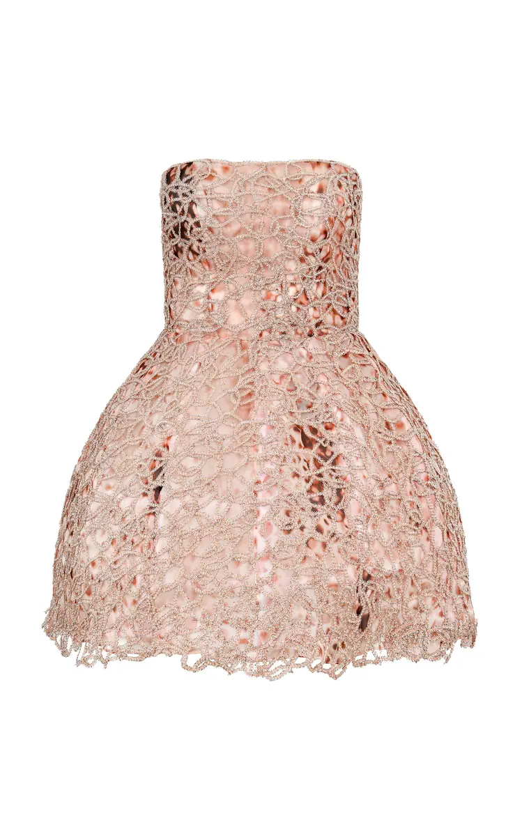 Francesca Miranda Peony Embroidered Silk Blend Mini Dress | Thumbnail 11