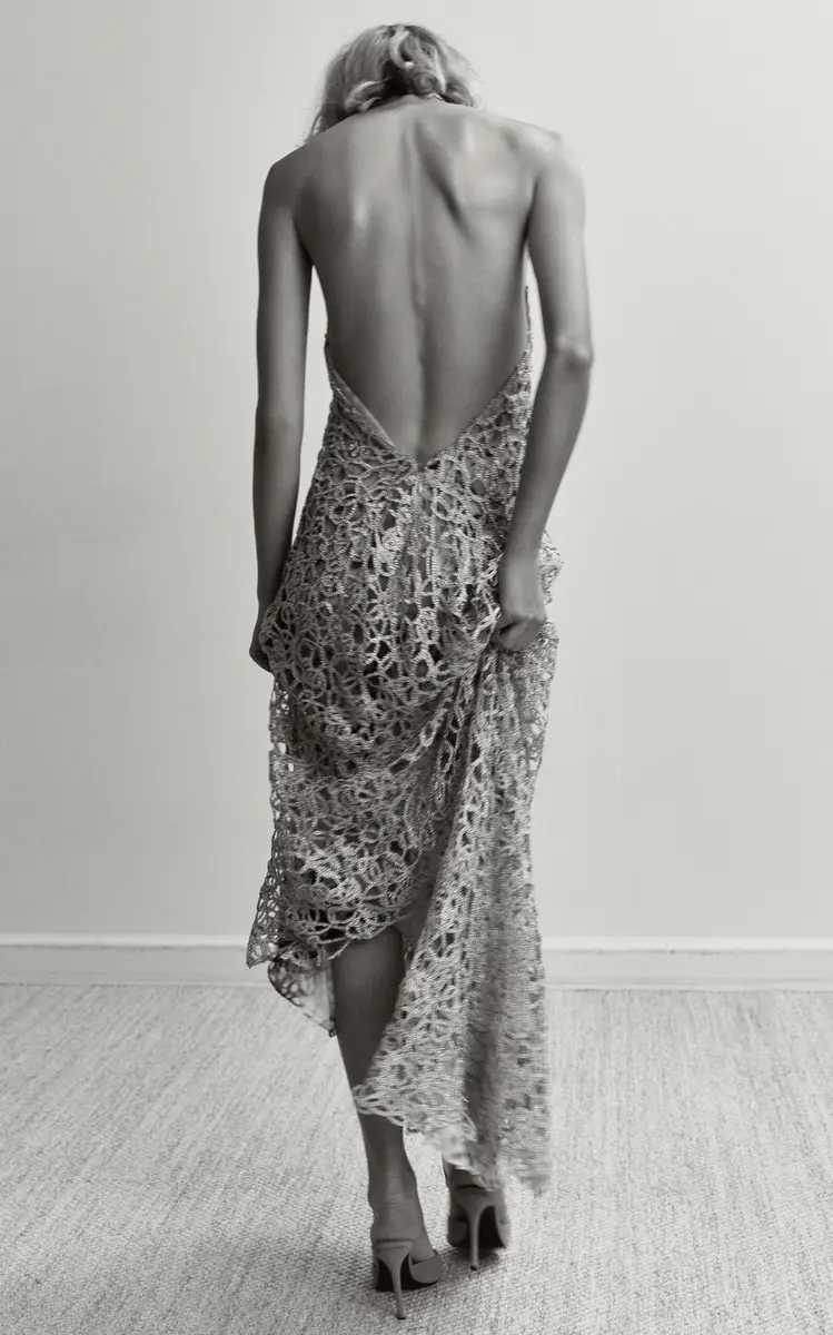 Francesca Miranda Rose Chain Embroidered Silk Blend Dress | Thumbnail 12