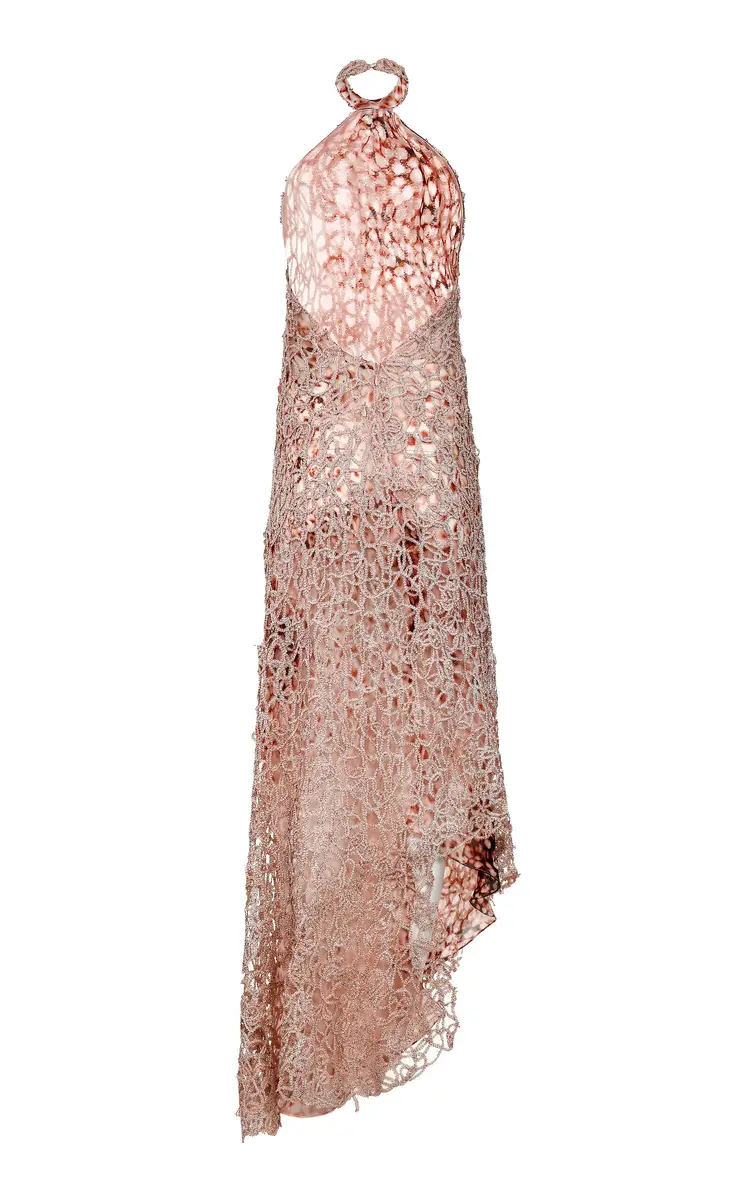 Francesca Miranda Rose Chain Embroidered Silk Blend Dress | Thumbnail 9