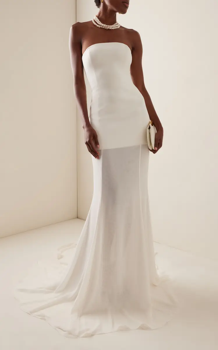 ILA THE BRAND Exclusive Isabel Sheer-Paneled Crepe-Chiffon Gown | Thumbnail 2 ILA THE BRAND Exclusive Isabel Sheer-Paneled Crepe-Chiffon Gown | Thumbnail 2