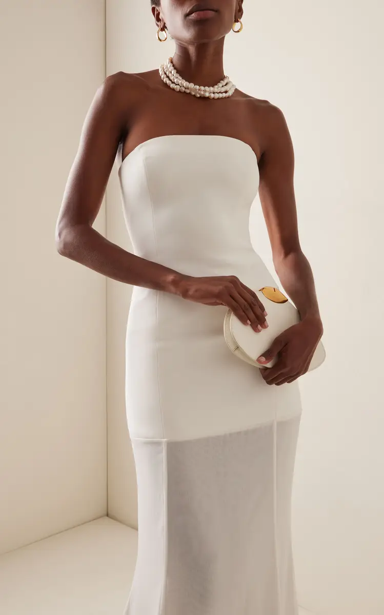 ILA THE BRAND Exclusive Isabel Sheer-Paneled Crepe-Chiffon Gown | Thumbnail 3 ILA THE BRAND Exclusive Isabel Sheer-Paneled Crepe-Chiffon Gown | Thumbnail 3
