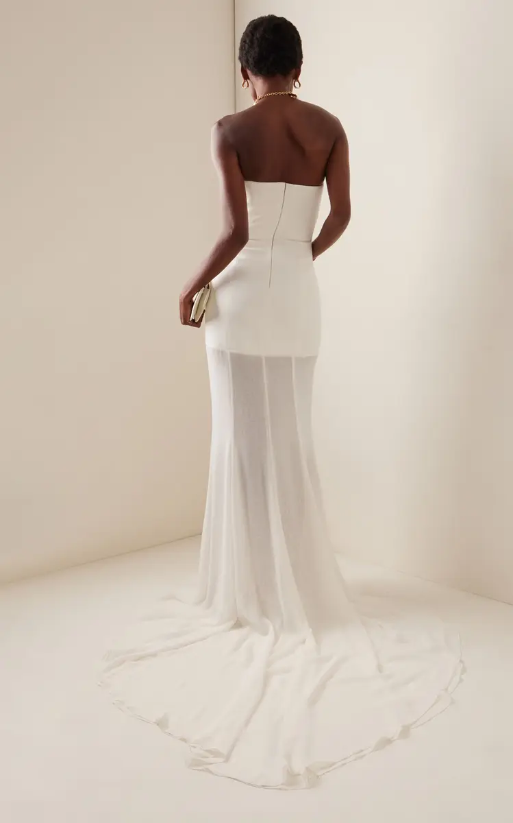 ILA THE BRAND Exclusive Isabel Sheer-Paneled Crepe-Chiffon Gown | Thumbnail 4 ILA THE BRAND Exclusive Isabel Sheer-Paneled Crepe-Chiffon Gown | Thumbnail 4