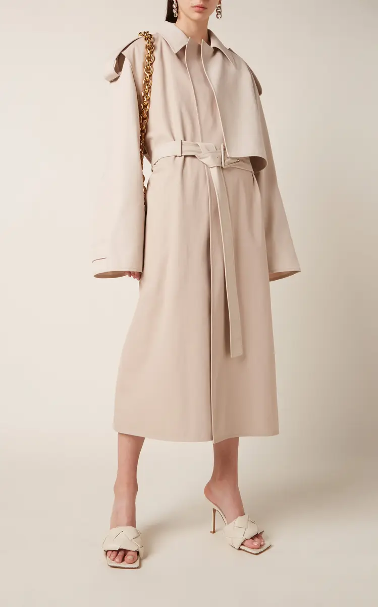 Bottega Veneta Removable Sleeve Crepe Trench Coat | Thumbnail 2 Bottega Veneta Removable Sleeve Crepe Trench Coat | Thumbnail 2