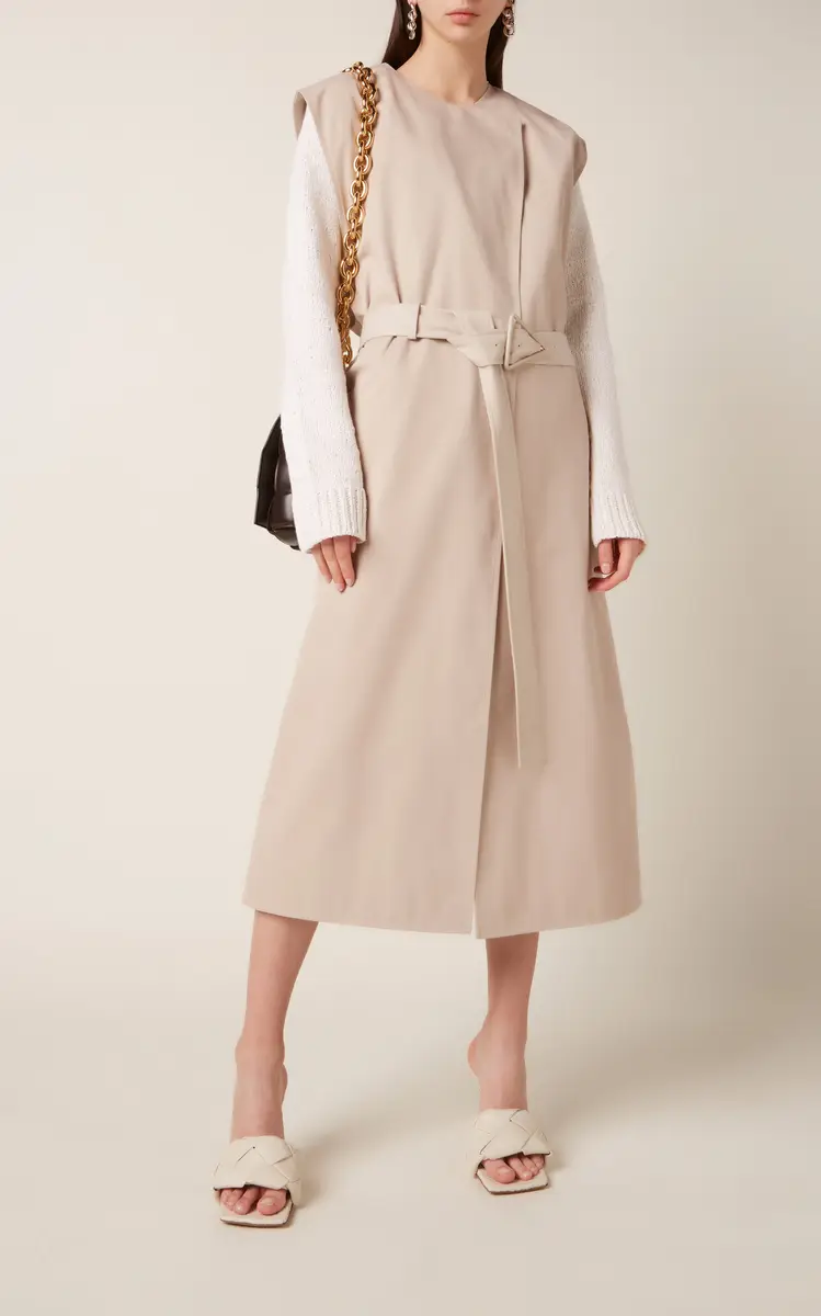 Bottega Veneta Removable Sleeve Crepe Trench Coat | Thumbnail 3 Bottega Veneta Removable Sleeve Crepe Trench Coat | Thumbnail 3