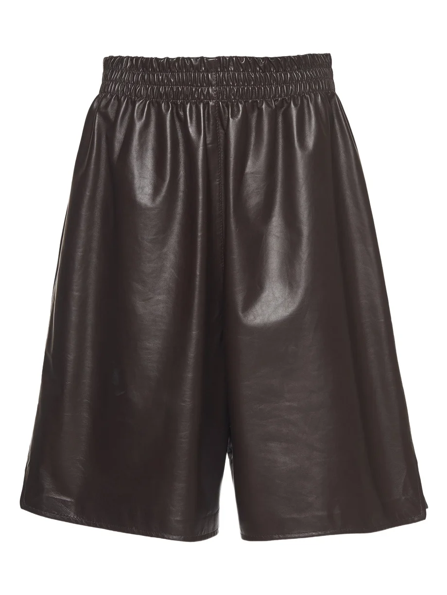 Bottega Veneta Long Leather Shorts