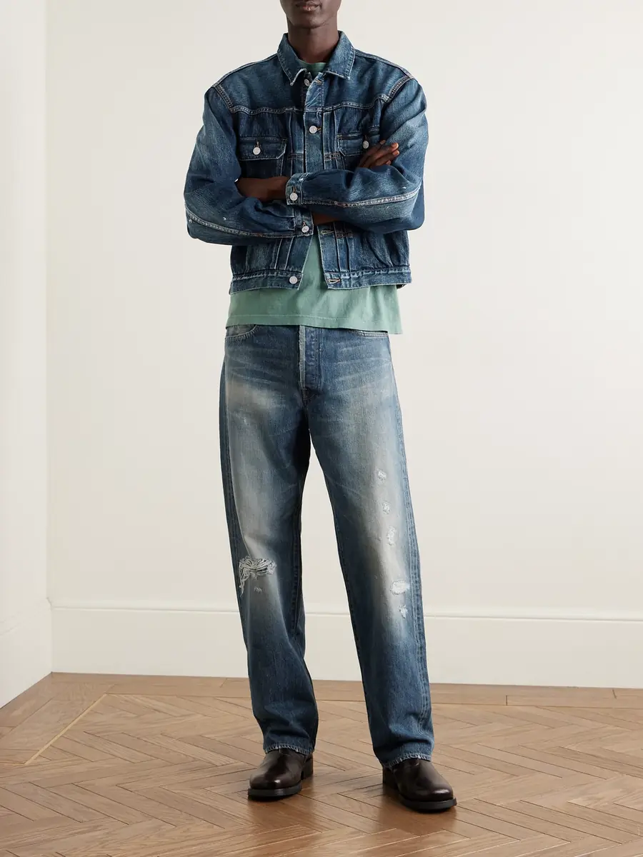 Visvim Social Sculpture 01 Wide-Leg Distressed Selvedge Jeans - Men | Thumbnail 2 Visvim Social Sculpture 01 Wide-Leg Distressed Selvedge Jeans - Men | Thumbnail 2